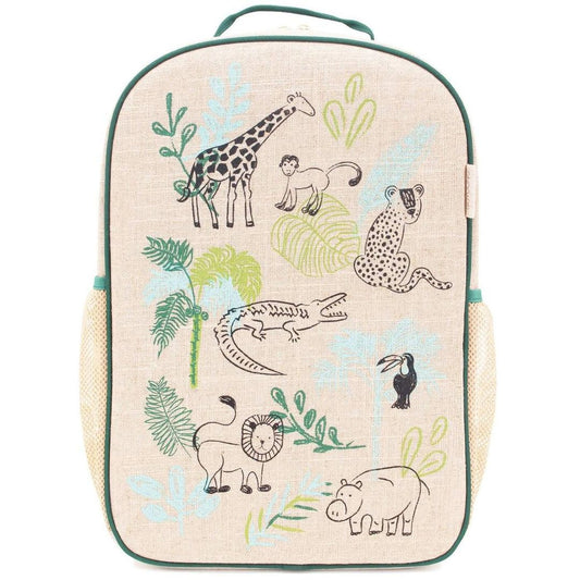 Kids Linen Backpack Safari Friends by SoYoung