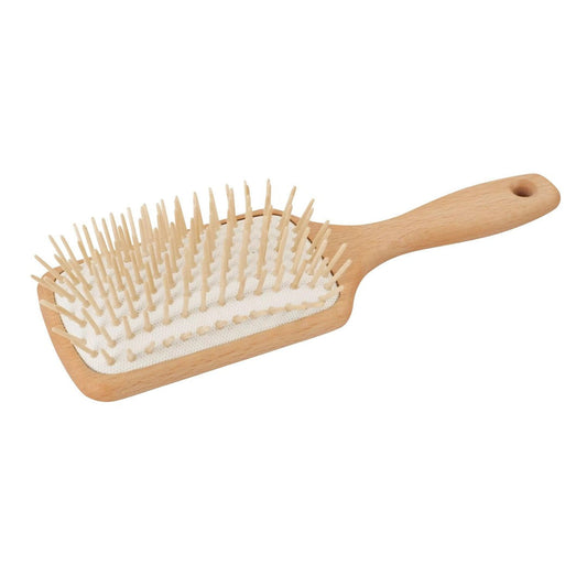 Large Rectangular Hairbrush with Wooden Pegs