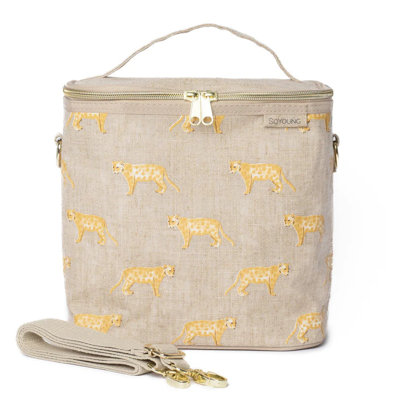 Linen Lunch Poche Bag - Golden Panthers - by SoYoung