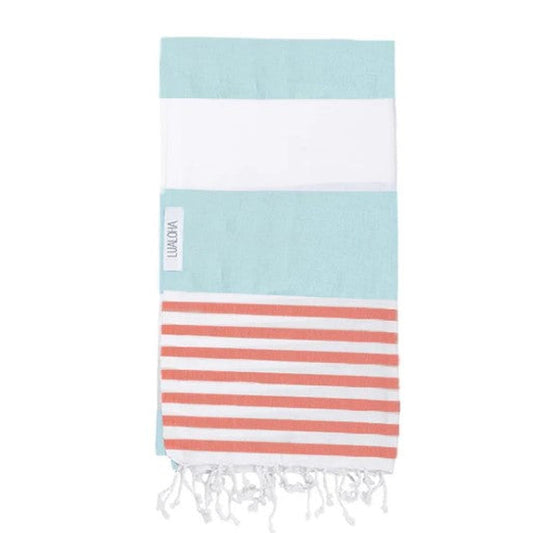 Striped Goodness Turkish Towel - Mint & Coral - by Lualoha