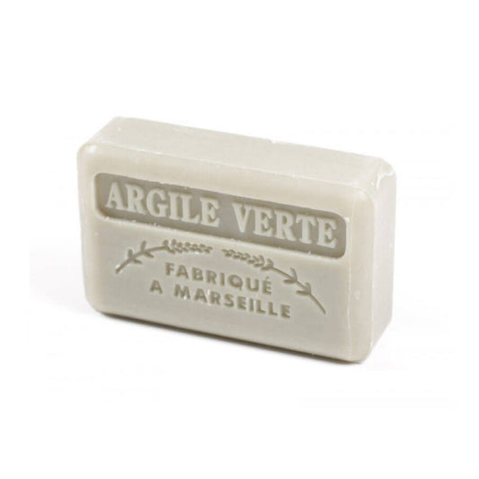 Marseille Soap Bar for Skin with Organic Shea Butter - Green Clay
