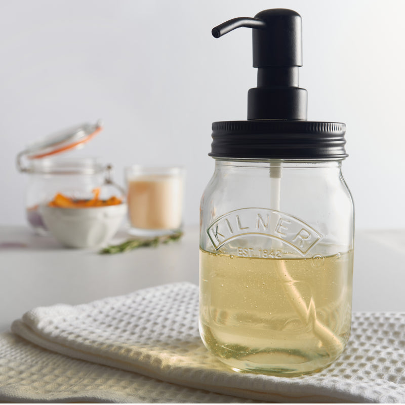 Mason Jar with Pump Dispenser for Liquid Soap or Lotion - 500ml