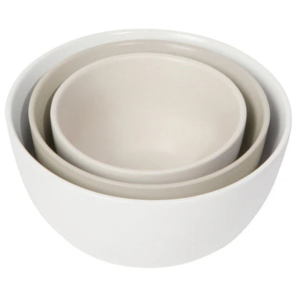 Ceramic Prep Bowls Matte White - Set of 3