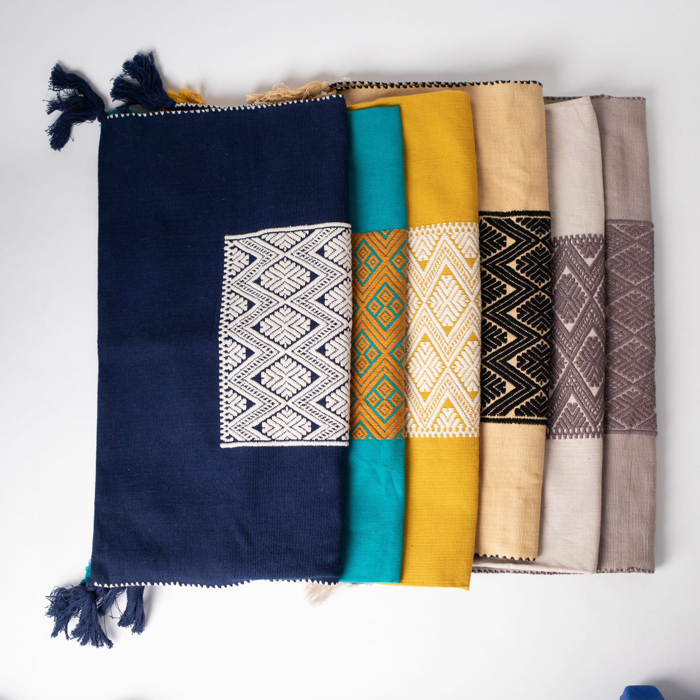 Mexican Cushion Covers - Center Panel Embroidered Pillow Cases