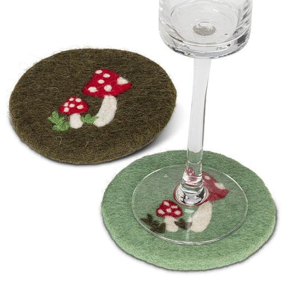 Mushroom Felt Wool Coasters