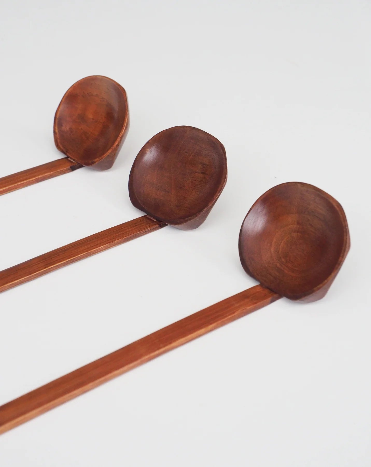 Handmade ramen spoon - dark bamboo wood