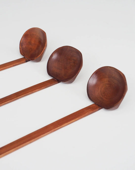 Handmade ramen spoon - dark bamboo wood