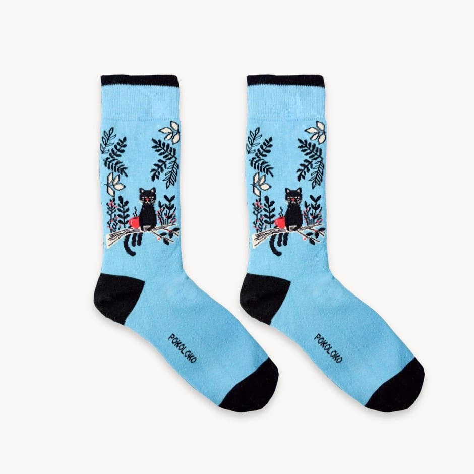 Pima Socks - Coffee Cats