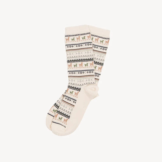 Alpaca Socks - Print - White