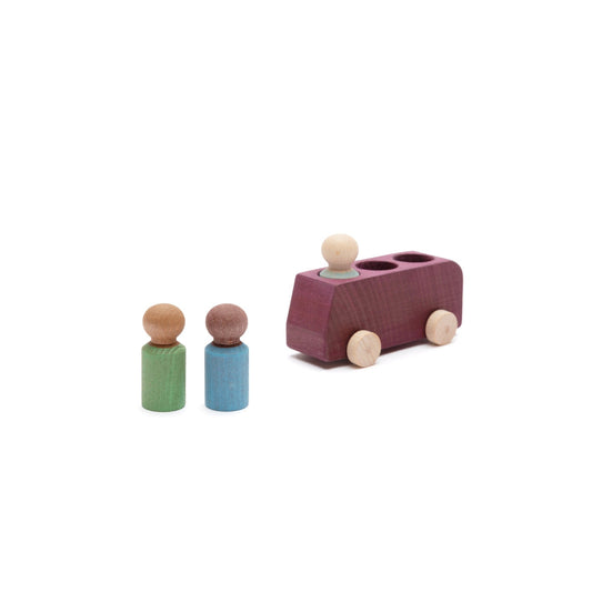 Plum Bus with Three Figures by LUBULONA