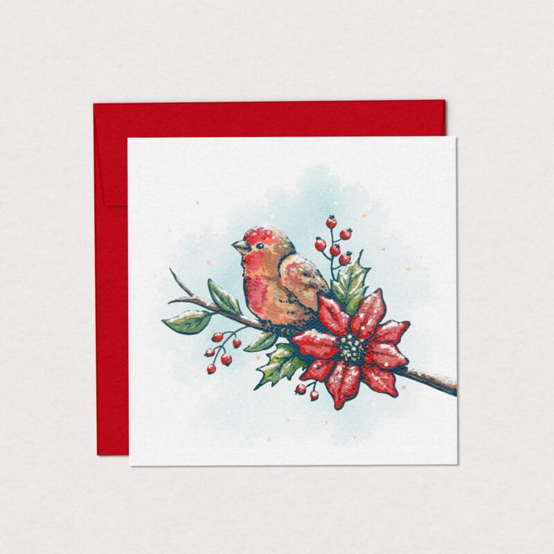 Greeting Card - Frosty Goldfinch