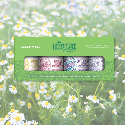 SLEEP WELL Gourmet Honey Gift Set & Gold Honey Spoon
