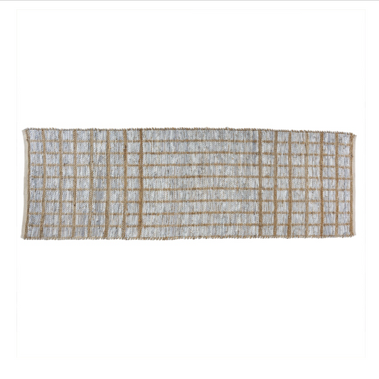 Trestle Leather and Jute Runner Rug - 2.5 x 8
