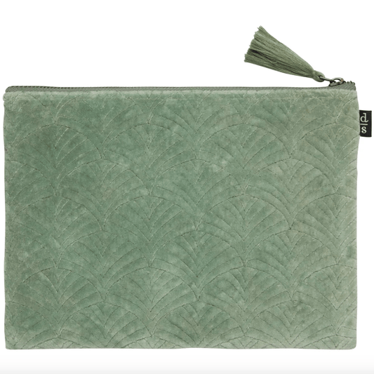 Quilted Velvet Flat Pouch