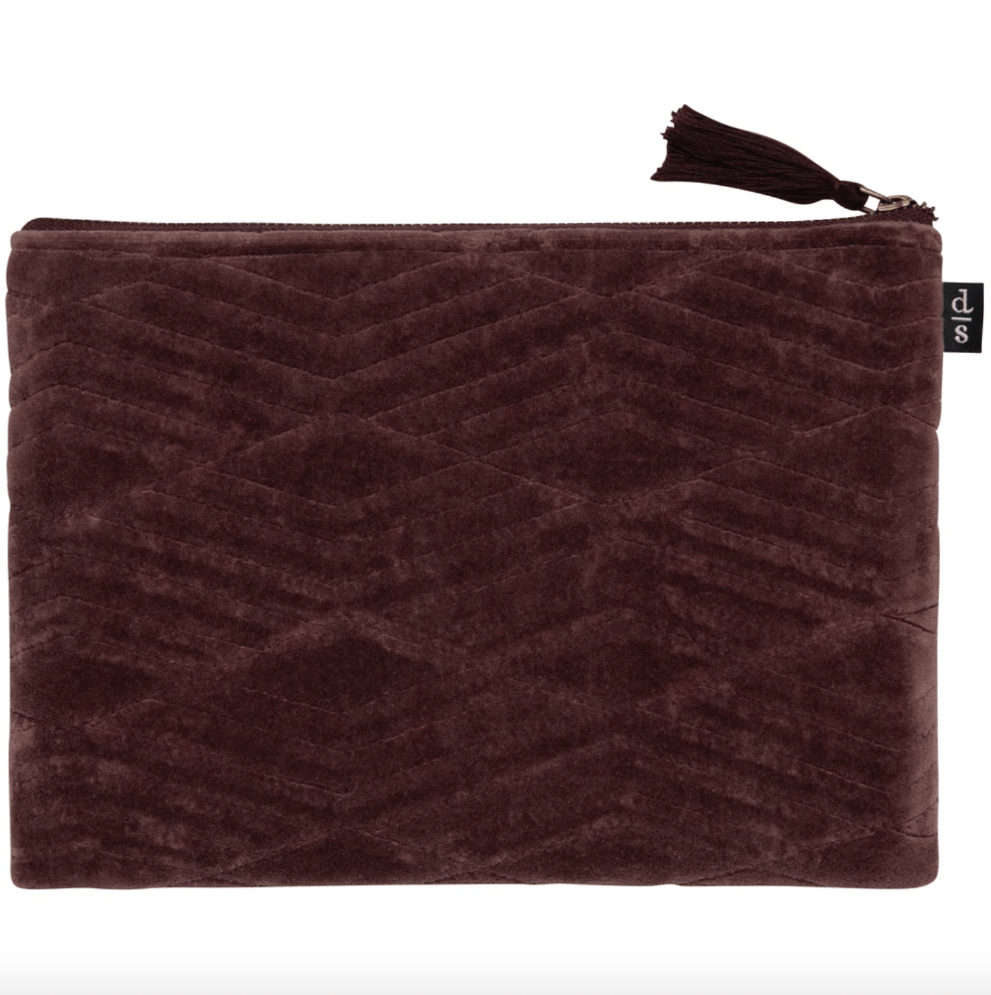 Quilted Velvet Flat Pouch