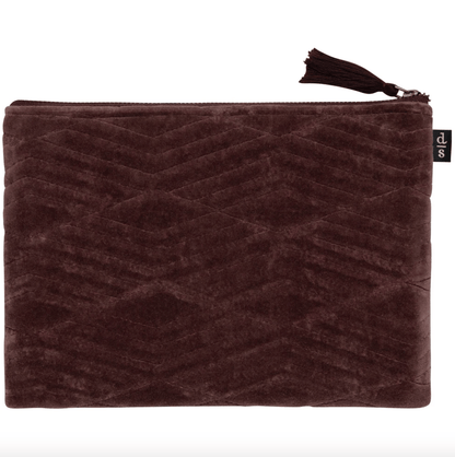 Quilted Velvet Flat Pouch