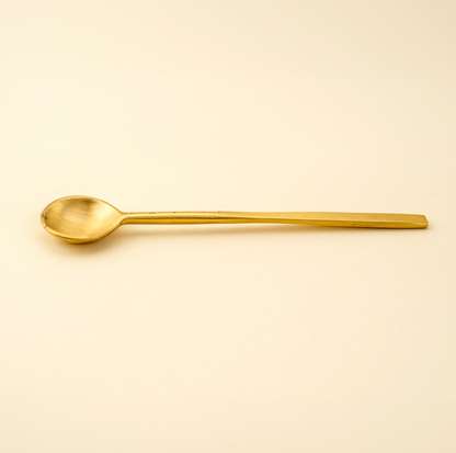 Shiny Brass Salt Spoon