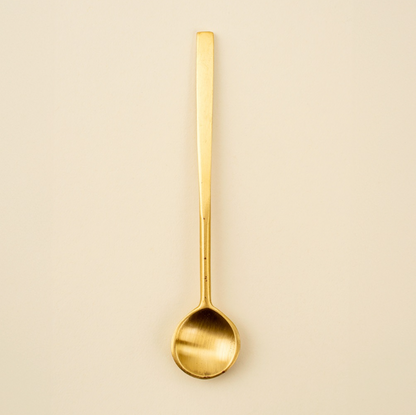 Shiny Brass Salt Spoon