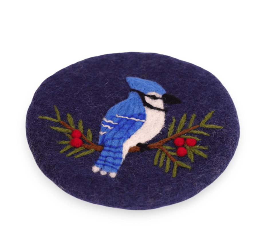 Felt Blue Jay Trivet