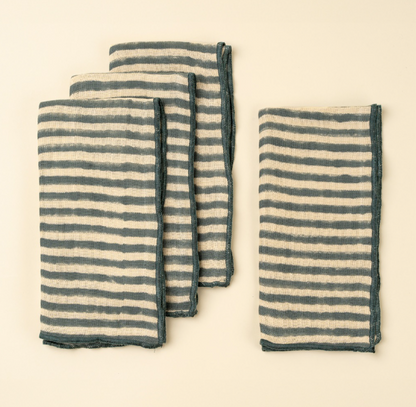 Stripe Block Print Napkins (Set of 4)