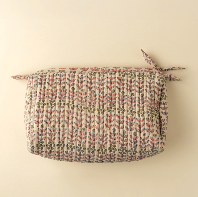 Floria Block Print Pouch | prettycleanshop