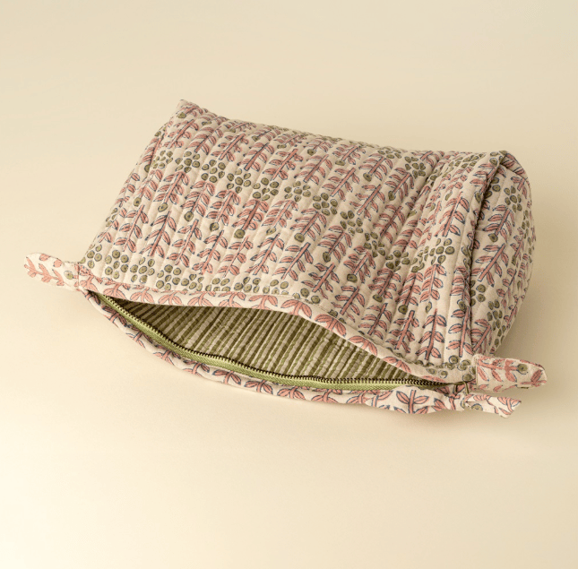 Floria Block Print Pouch | prettycleanshop