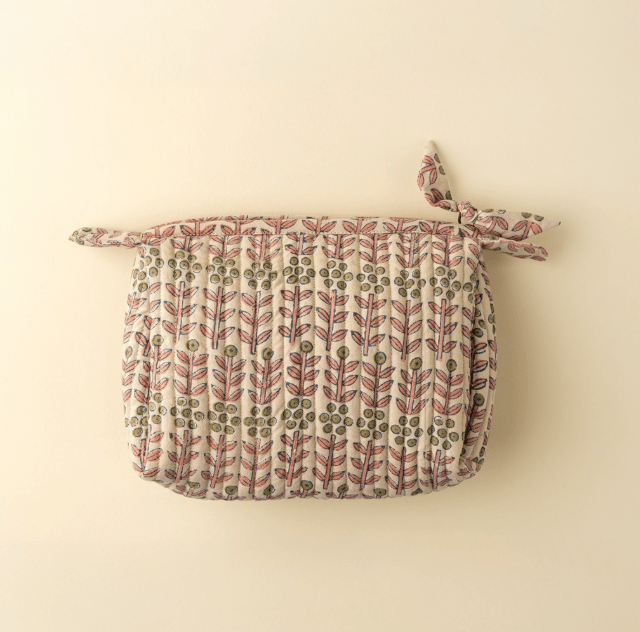 Floria Block Print Pouch | prettycleanshop