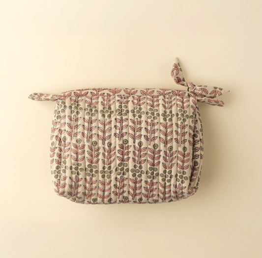 Floria Block Print Pouch | prettycleanshop.myshopify.com