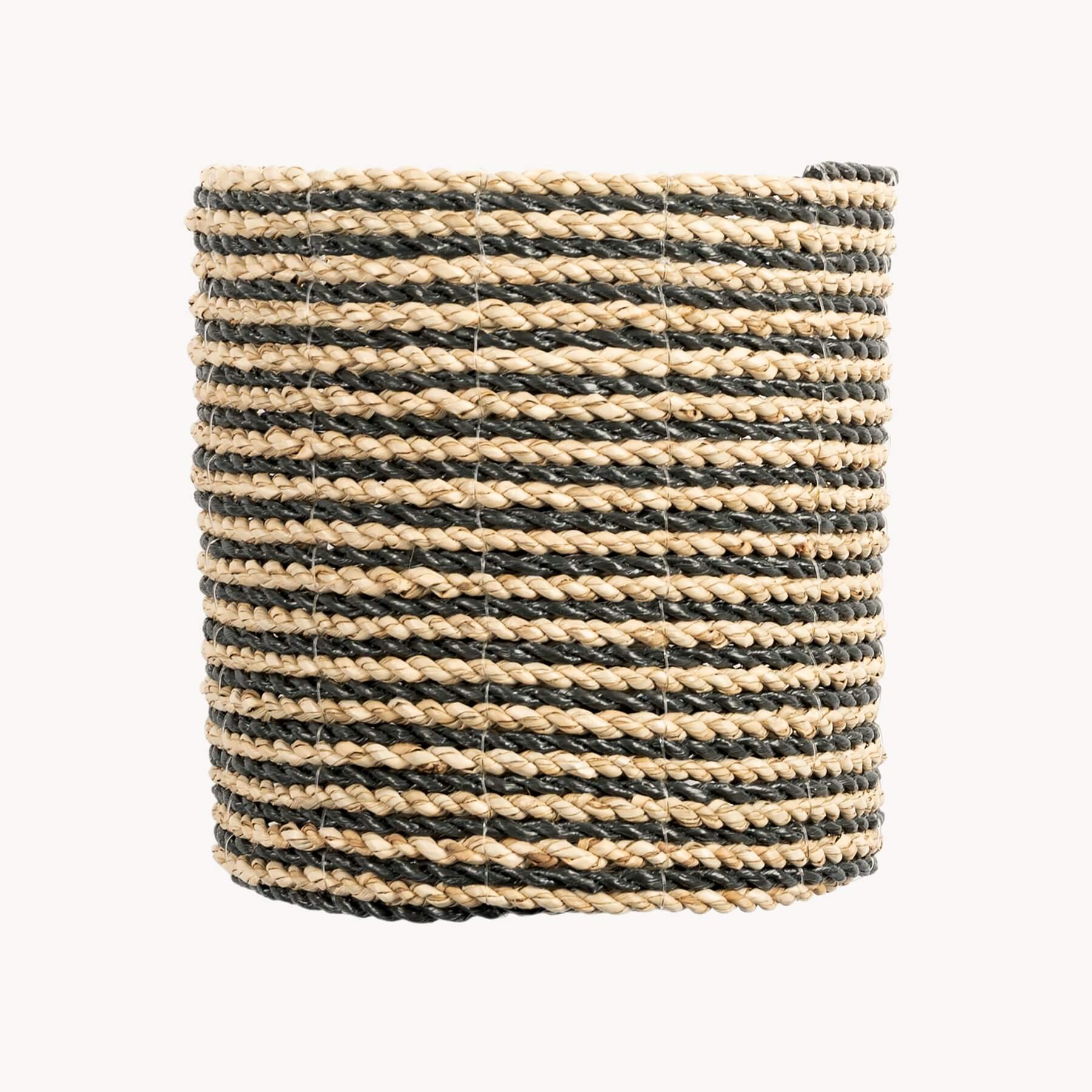 Seagrass Plant Baskets - Black/Natural