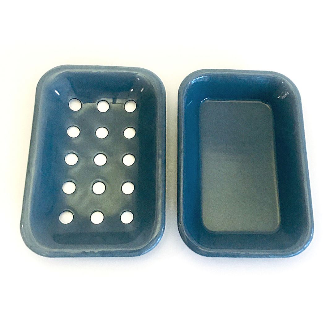 Soap Dish with Tray - Vintage Inspired Enamel