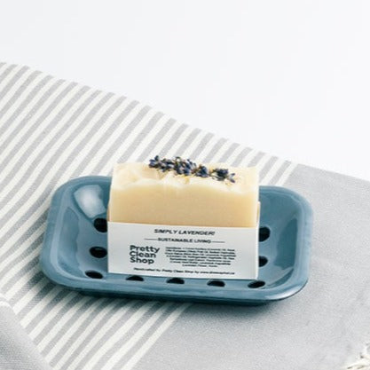 Soap Dish with Tray - Vintage Inspired Enamel