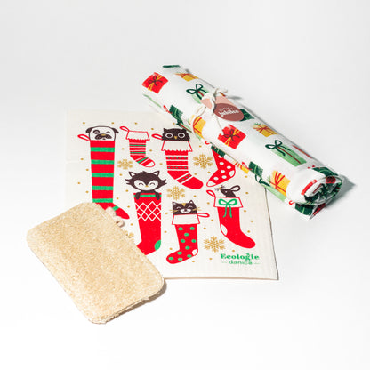 Holiday Clean Kitchen Gift Set / Pets in Stockings