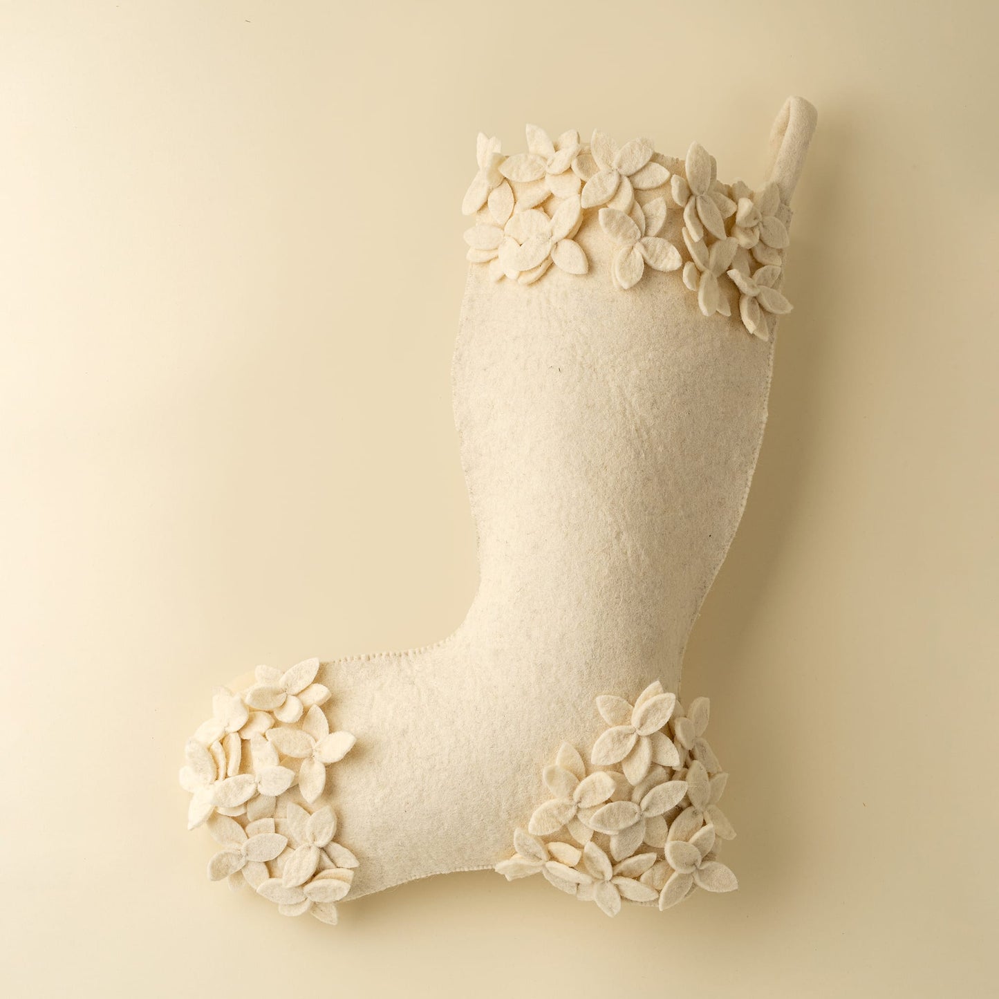 Winter Bloom Felt Stocking