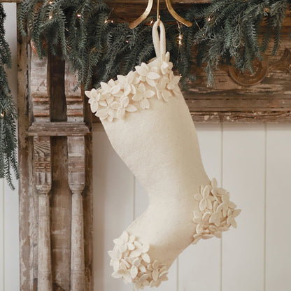 Winter Bloom Felt Stocking