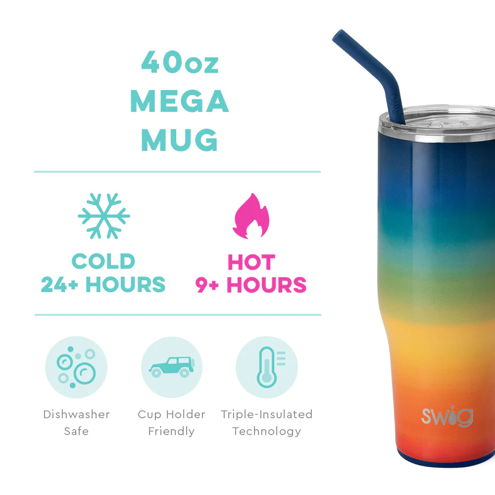 Mega Mug (40oz) - Retro Rainbow - Swig Life