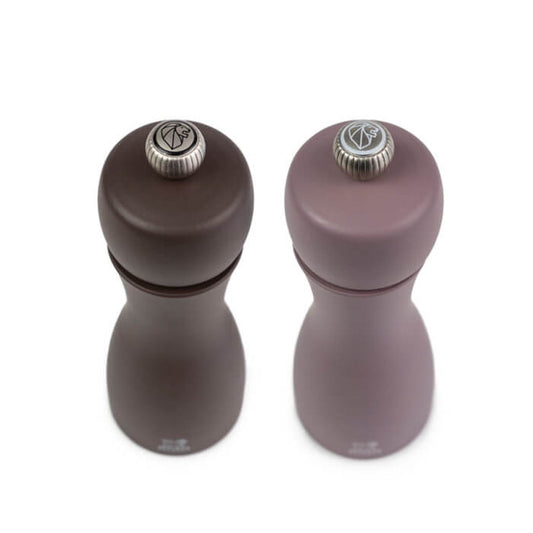 Tahiti Duo Hiver Salt & Pepper Mill Set - Taupe and Chocolate Brown