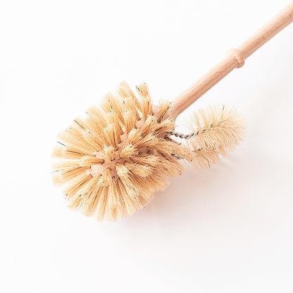 [EI] Toilet Brush With Edge Cleaner in Wooden Stand