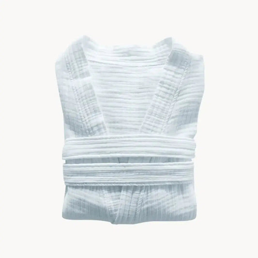 Turkish Cotton Robe - Crinkle White