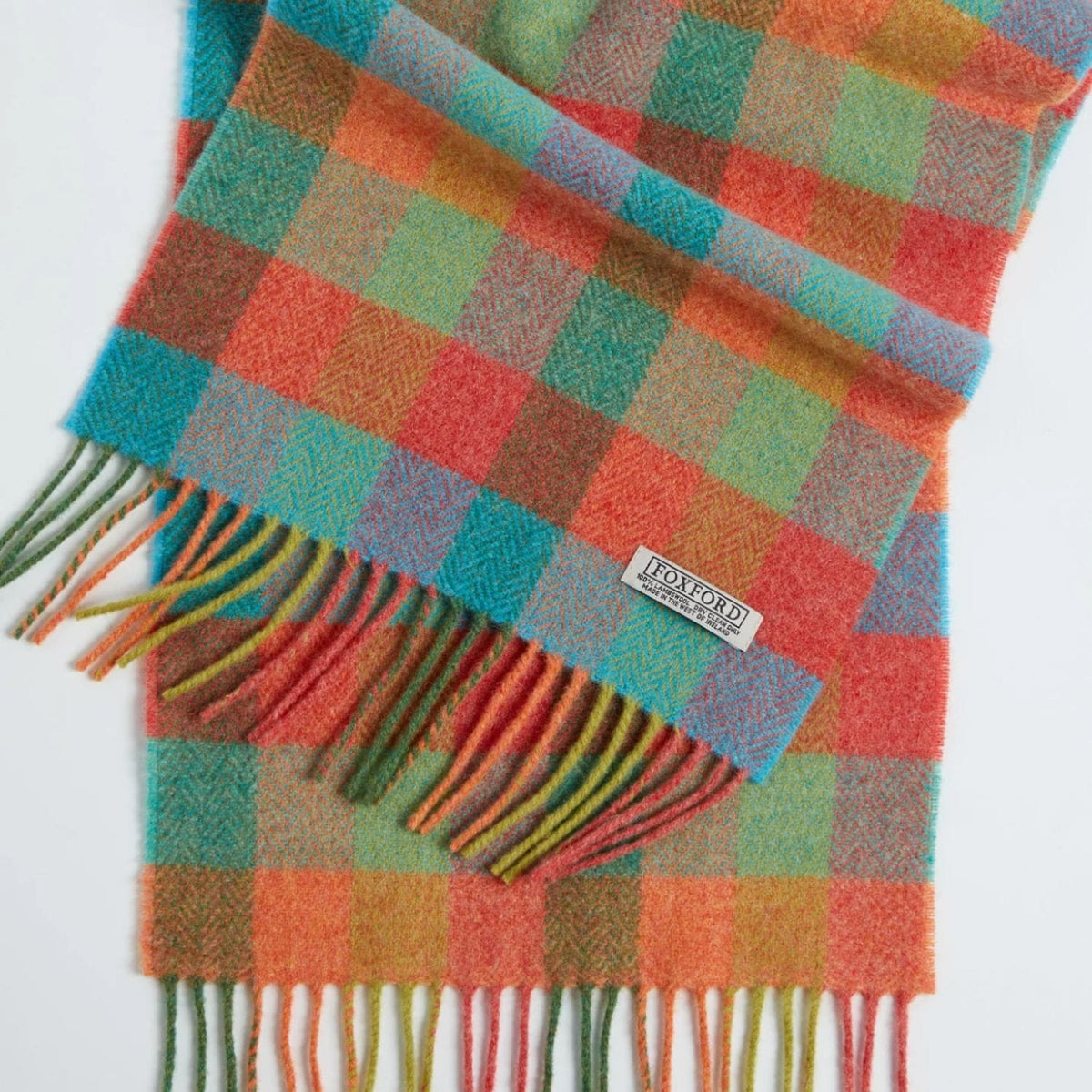 Multi-Colour Block Lambswool Scarf