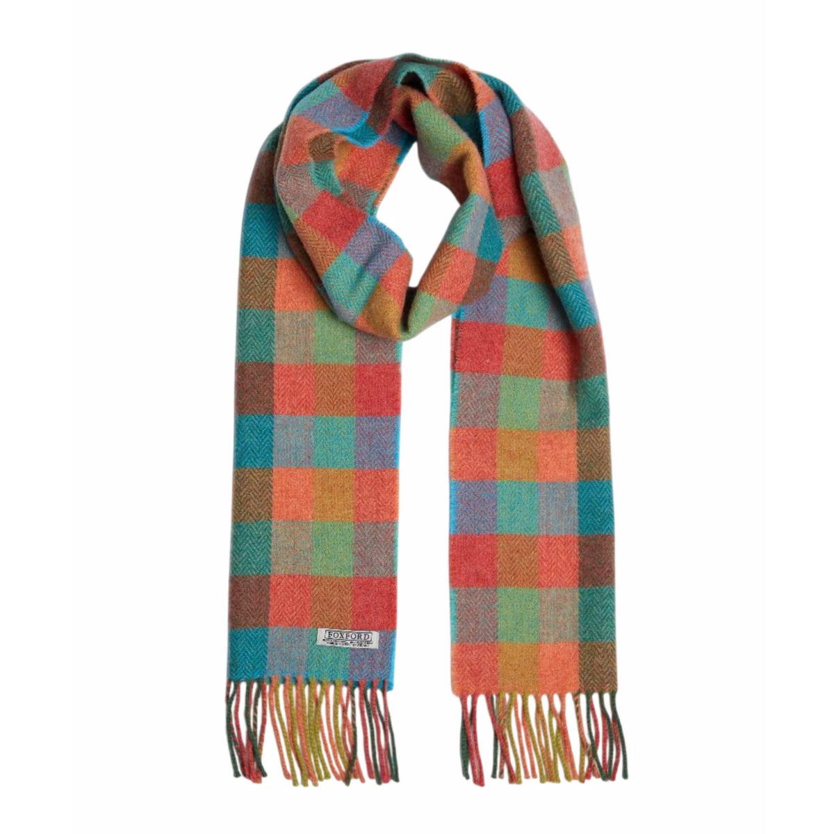Multi-Colour Block Lambswool Scarf