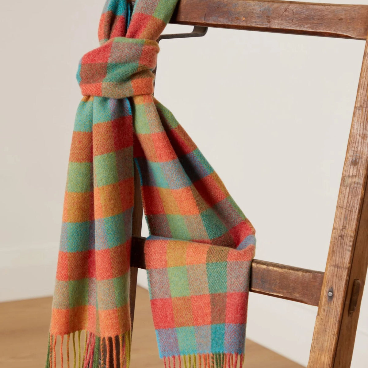 Multi-Colour Block Lambswool Scarf
