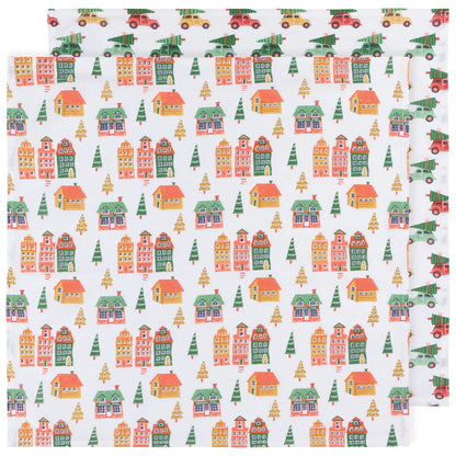 [EI] Kitchen Tea Towels Floursack 100% Cotton - Holiday Sets of 2