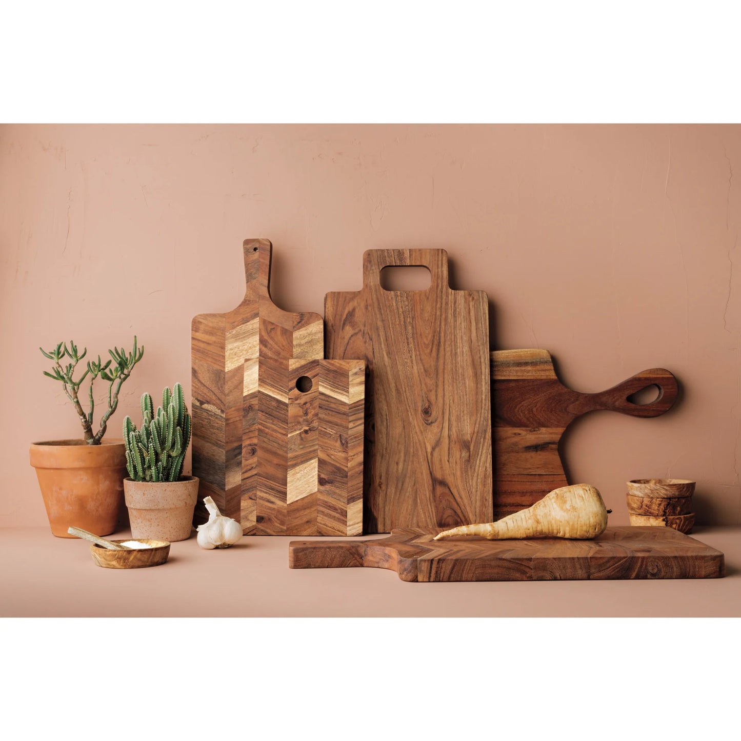 Acacia Chevron Serving Boards