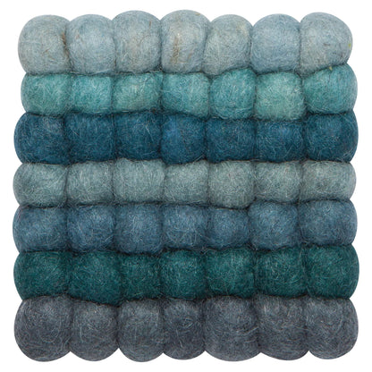 Recycled Felt Wool Coasters - Lagoon Ombre Dot Set of 4