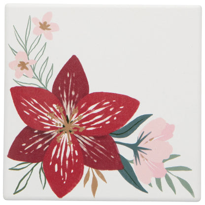 Ceramic Soak Up Coaster - Amaryllis