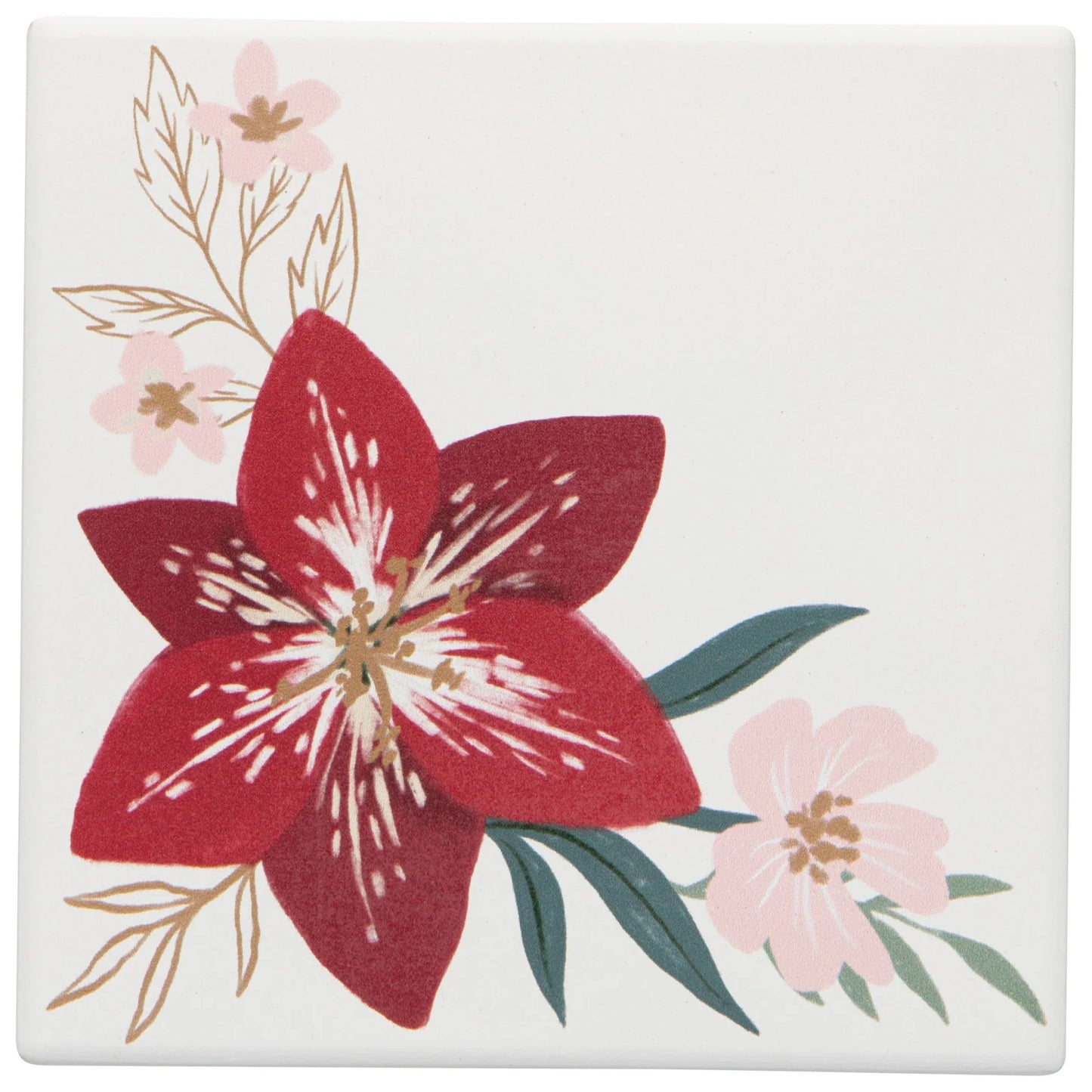Ceramic Soak Up Coaster - Amaryllis