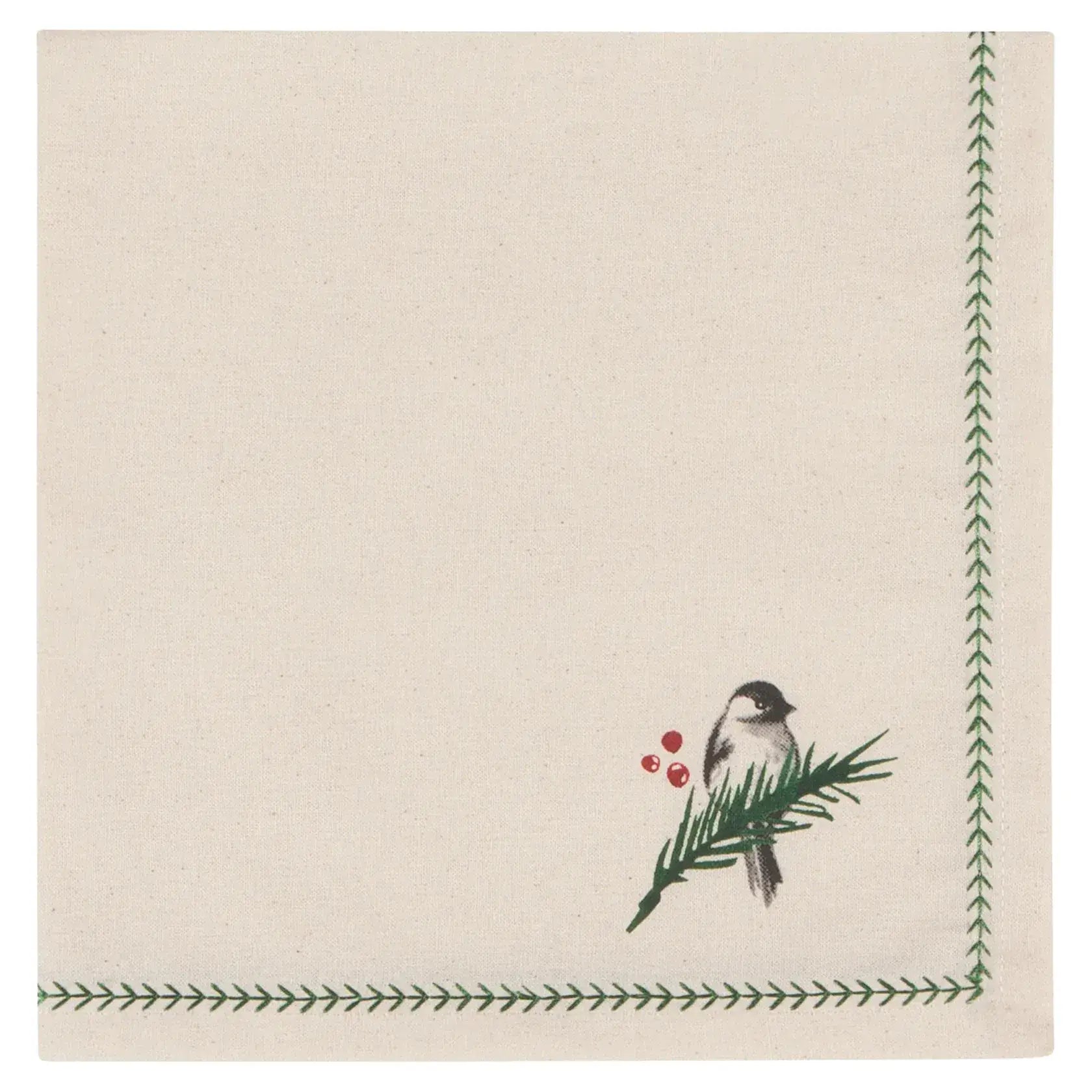 Forest Bird Printed Napkin - Set of 4-Home-Pretty Clean Shop