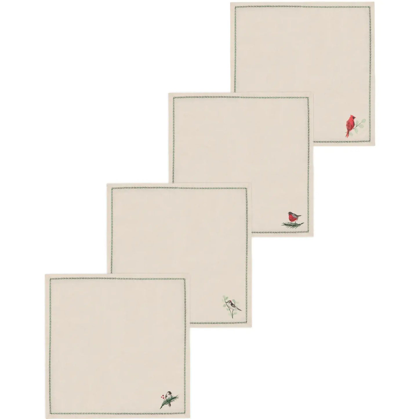 Forest Bird Printed Napkin - Set of 4-Home-Pretty Clean Shop