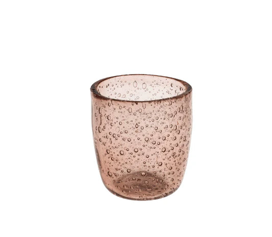 Bubble Glass Votive, Pink