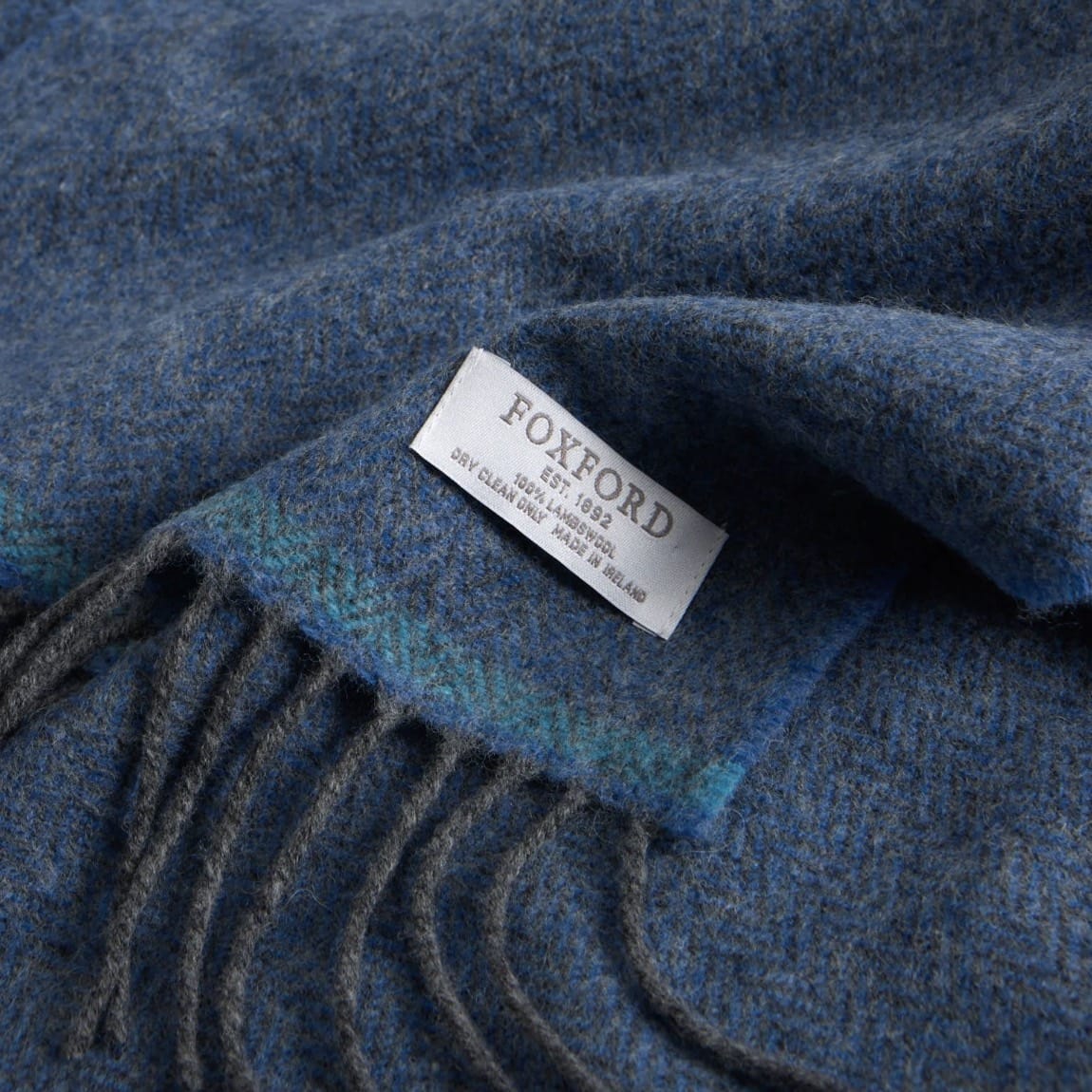 Cornish Blue Lambswool Scarf
